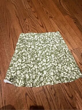 Green Floral Swim Skirt
